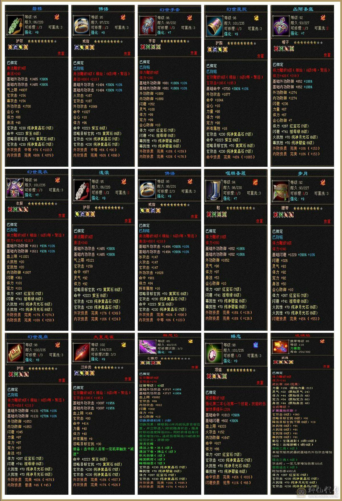 7体7属少林，更新完毕，三套抗