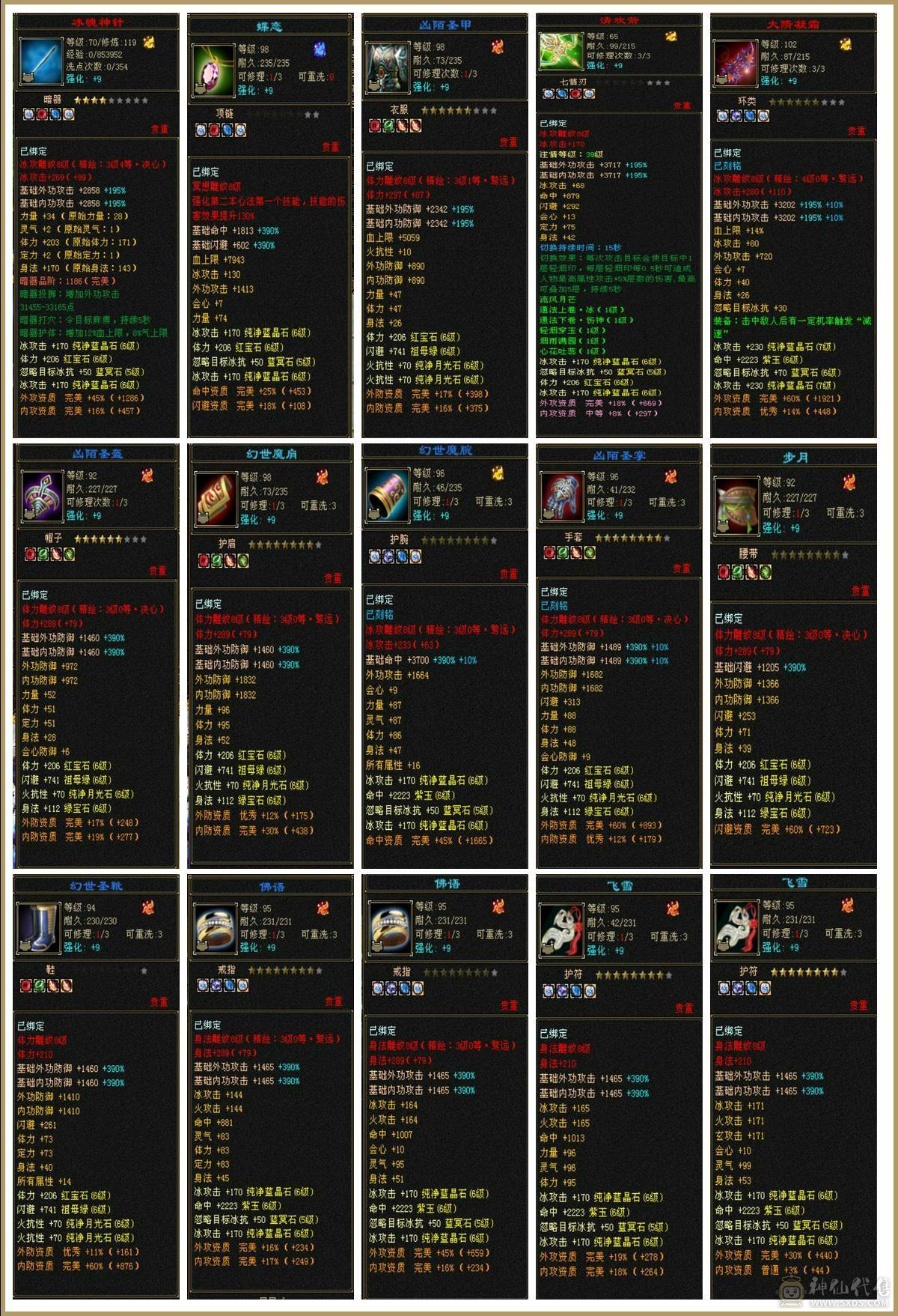 『晴天推荐』满6带7 全8雕 冰火修天山 6.2命中 538会心 细节面板 金箍棒