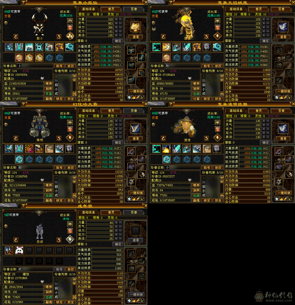 5带6天龙,新雕文全满,带双十黑狐狸,双十炎魔附体;一直在更新