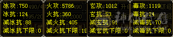 『夺命•推荐』卡89级-顶级精品-5带6级-冰火玄毒-4神四修天龙 可转逍遥 主属性-火5786 副属性-冰750 玄1012 毒1119 减火抗405 下限19 冰抗124 火抗360 37w血 