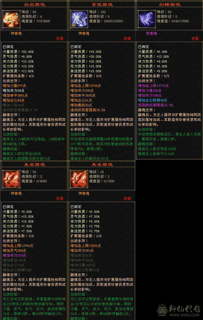 『夺命•推荐』顶级精品-满6冰火毒增伤内功-五修星宿伤害爆炸-6神6新雕文双10盟会-62.5万血8000主属- 宝宝值1万+，不绑定金马5千