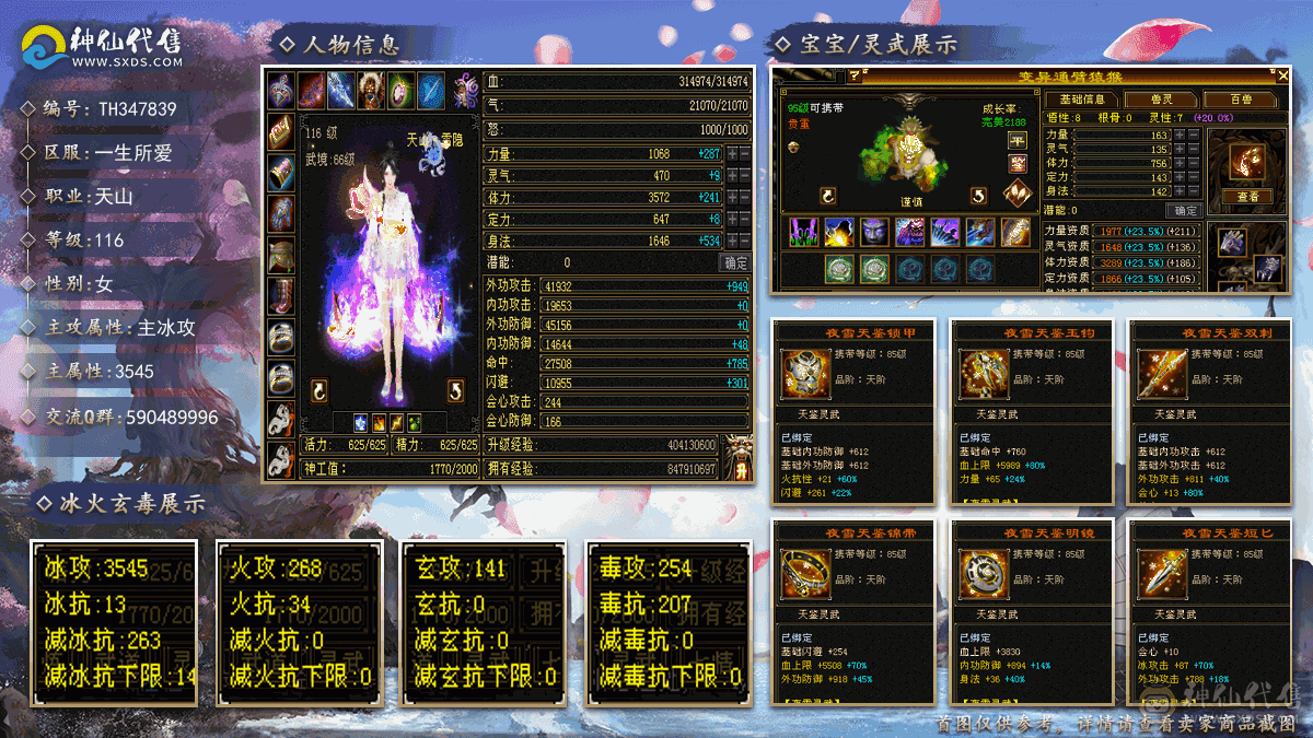 没时间玩  天山身法点武道修炼满 神兽3级 拼命 bb 带所有
