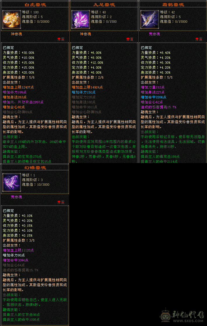 8雕5带6   少林    赤兔马    5神
