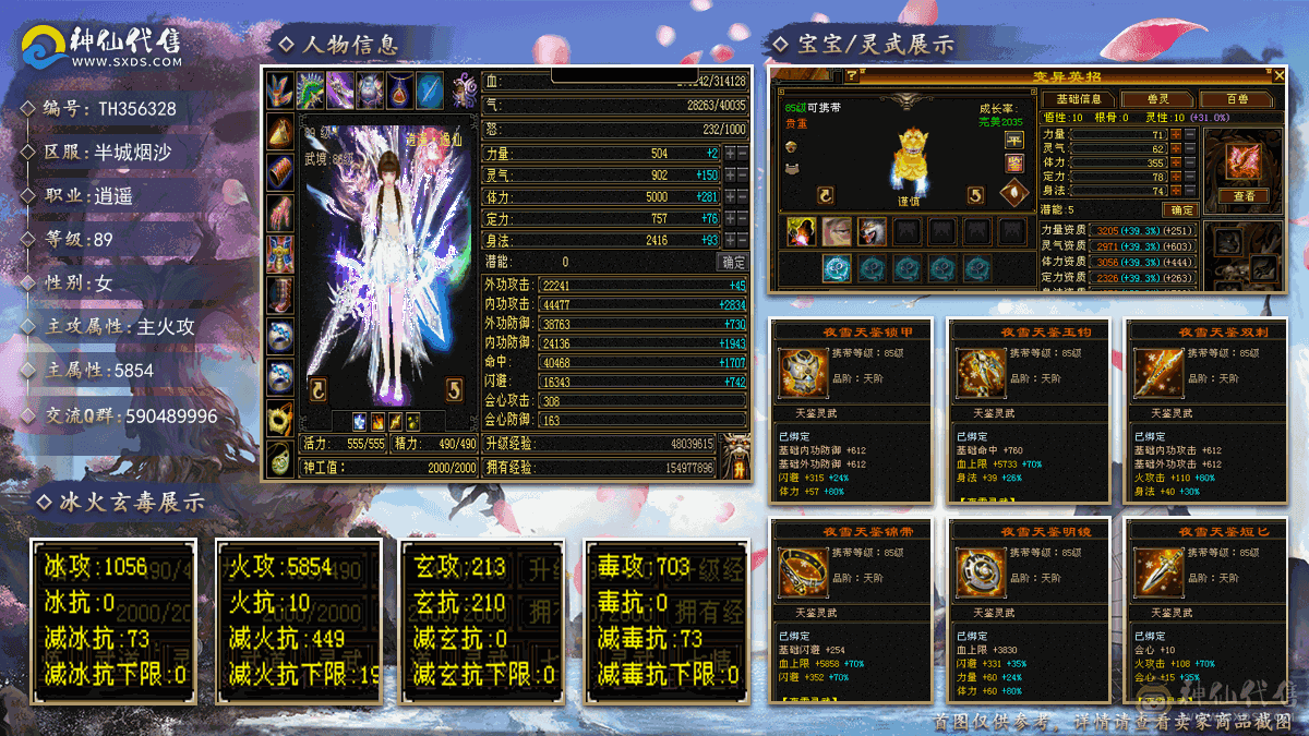 5神     高属性5800+      新背饰