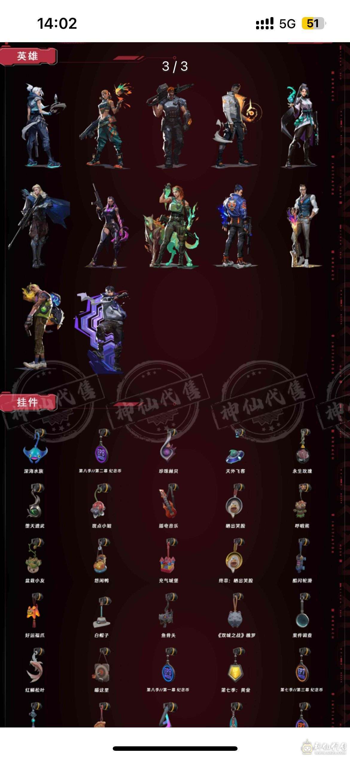 坠天套  盖亚狂徒  归零獠犬皮肤多多  性价比超高的账号