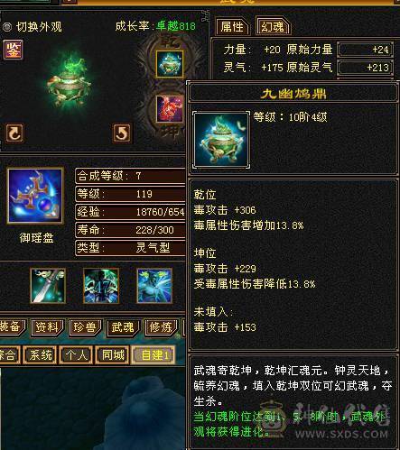 双修毒火高6251，玄武神兽4阶，珍兽10格，材料背包9格，修炼高，伤害高，武道三层封顶