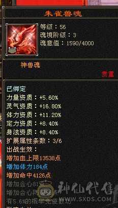 六属带六抗，增伤拉满逍遥。
