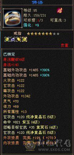 满11颗6体5属大少林，裸血68满状态81万，带改名卡
