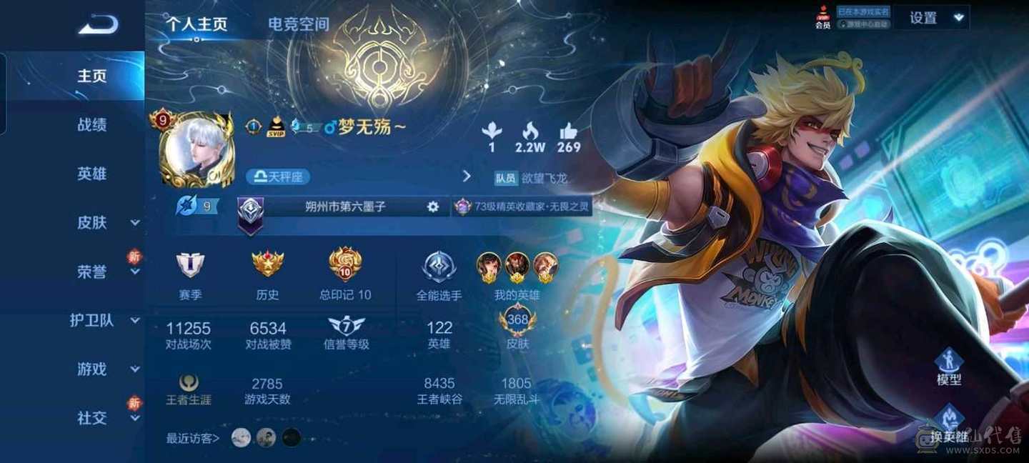贵9满英雄368皮肤（武则天，全息碎影，天鹅之梦）