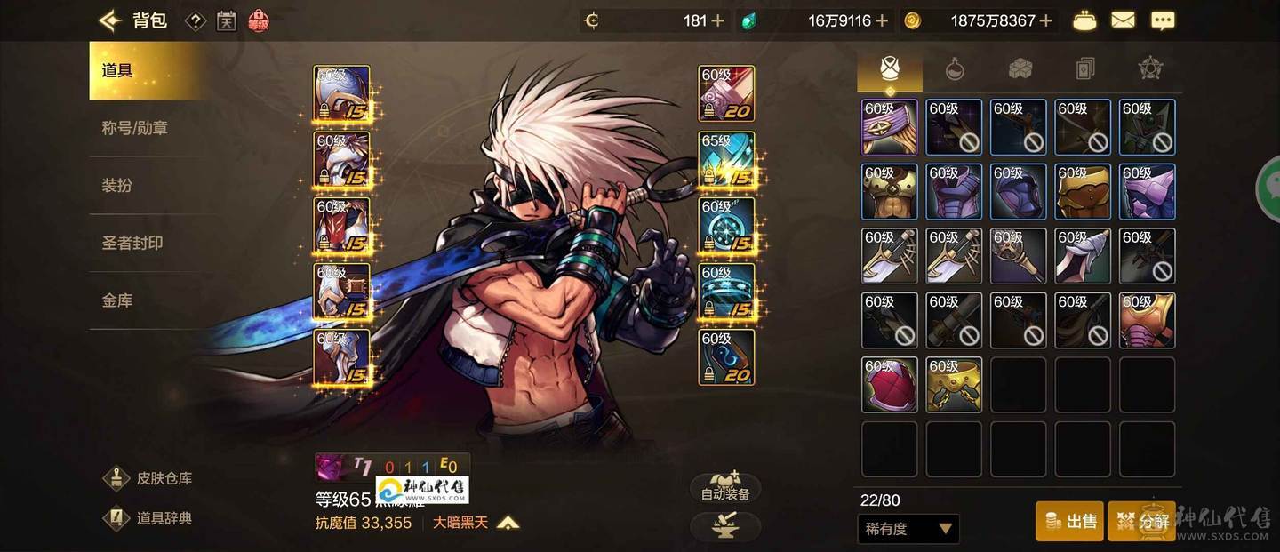 20套狂战8属强徽章连体三个20武器全身15当前版本最顶配 附魔 年套拉满 三个大号全部 奥兹玛 累充6万多 细节拉满