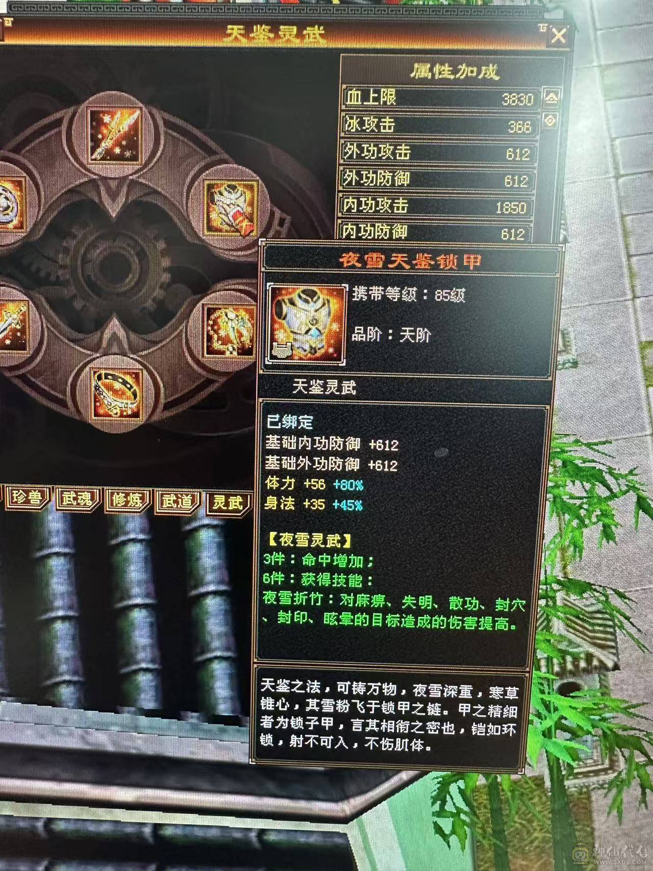 断桥天山，6800+属性，5阶半青龙，550+会心，7.2+命中。持续更新中