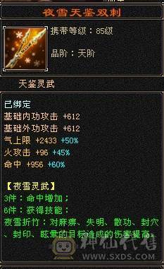 一个弑杀天山狂魔，冰抗气武当、天花板装备、金箍棒…极限5级冰抗气武当、三套石头、火武当、大完美武魂、极限5、冰抗733，吃药783、完美极品灵武、大八星装备