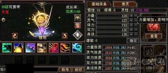 细节明教6体大半六属性裸面板60万血