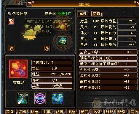 晚晚推荐：6体6属6抗8雕纹75万血，四抗，冰抗过千，火抗880，极品宝宝5神，盟会10级，裸面板