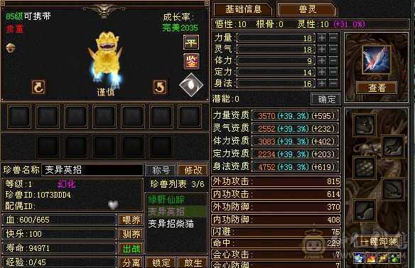 一手卡级4级星宿带附体幻世武器和时装交子多