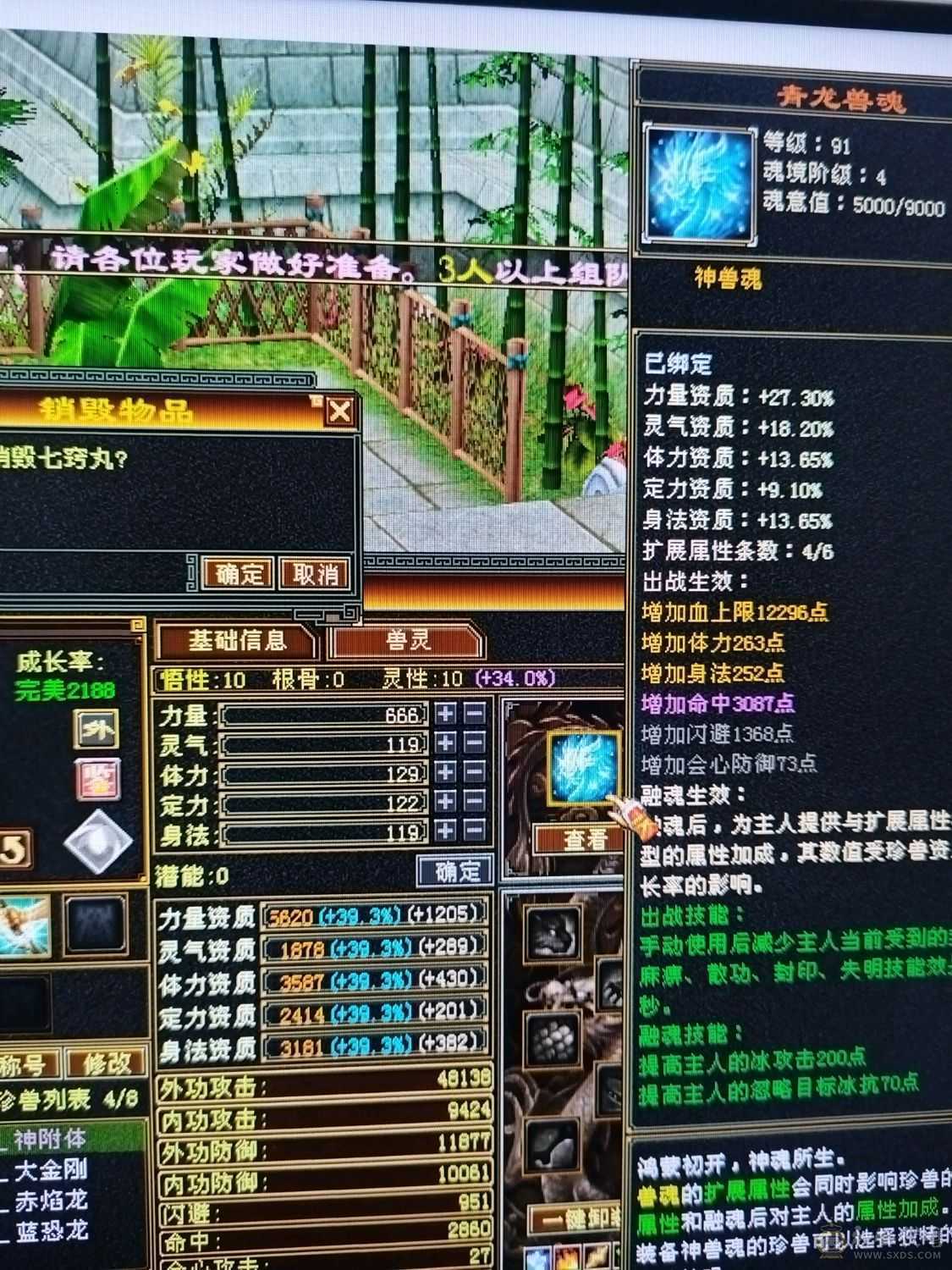 【晚晚推荐】三满号  裸面板      神兽4阶半     荒魂5阶      装备强化全部+9  