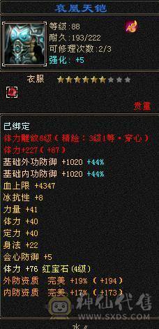4级89天山，带几颗5体，总属性4000+，副本无压力