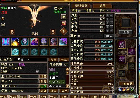 极品五级逍遥 43.6w血 多套永久时装 附体5200+  5w+内功 两套灵武  盟会7级  三只双十宝宝  坐骑永久熊