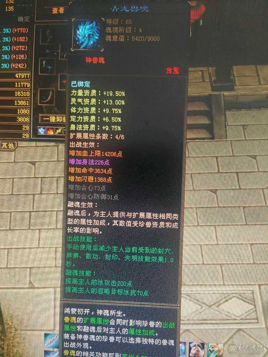 6带冰全5天山，38血，属性5700，直接秒6级号，衣服9间时装，