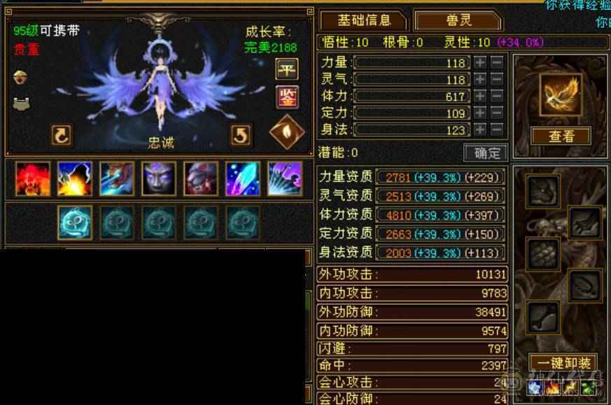 6体6属，满8雕纹6精绘，大八星装备，高血量暴力逍遥，放大贼准，9级盟会