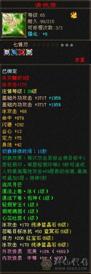 『晴天推荐』满6带7 全8雕 冰火修天山 6.2命中 538会心 细节面板 金箍棒