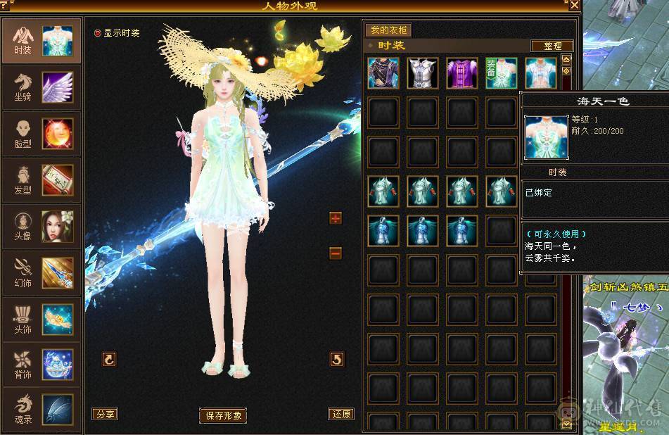一身极品手工裸面版，没有吃药没任何状态，幻世4级，新雕文5级，5级猛击，喇叭排行耪30多名，时装多，全6雕文，输出爆炸，还能扛。