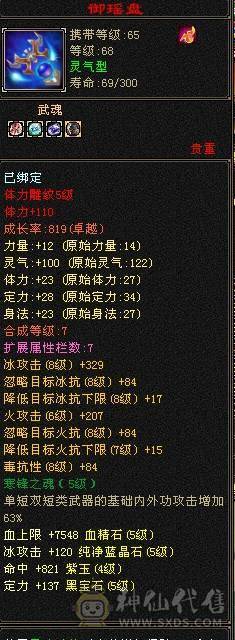 卡69级2800属14.5万血7万气5级气武当细节号