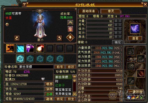 卡级峨眉能打能奶，主属性1091，清心11%，持续更新中