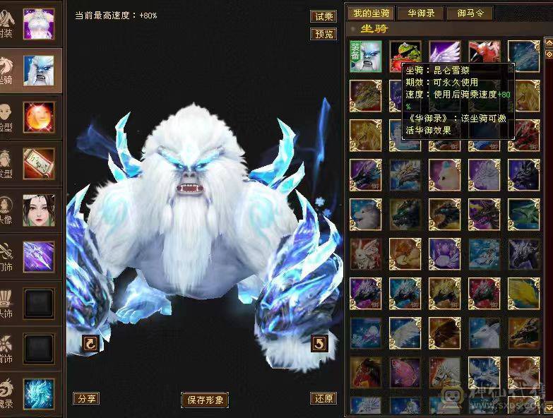 5体冰抗峨眉 带8雕7雕 时装贼多好看+雪猿坐骑+剑甲+幻视武器+魂录 +盟会9 