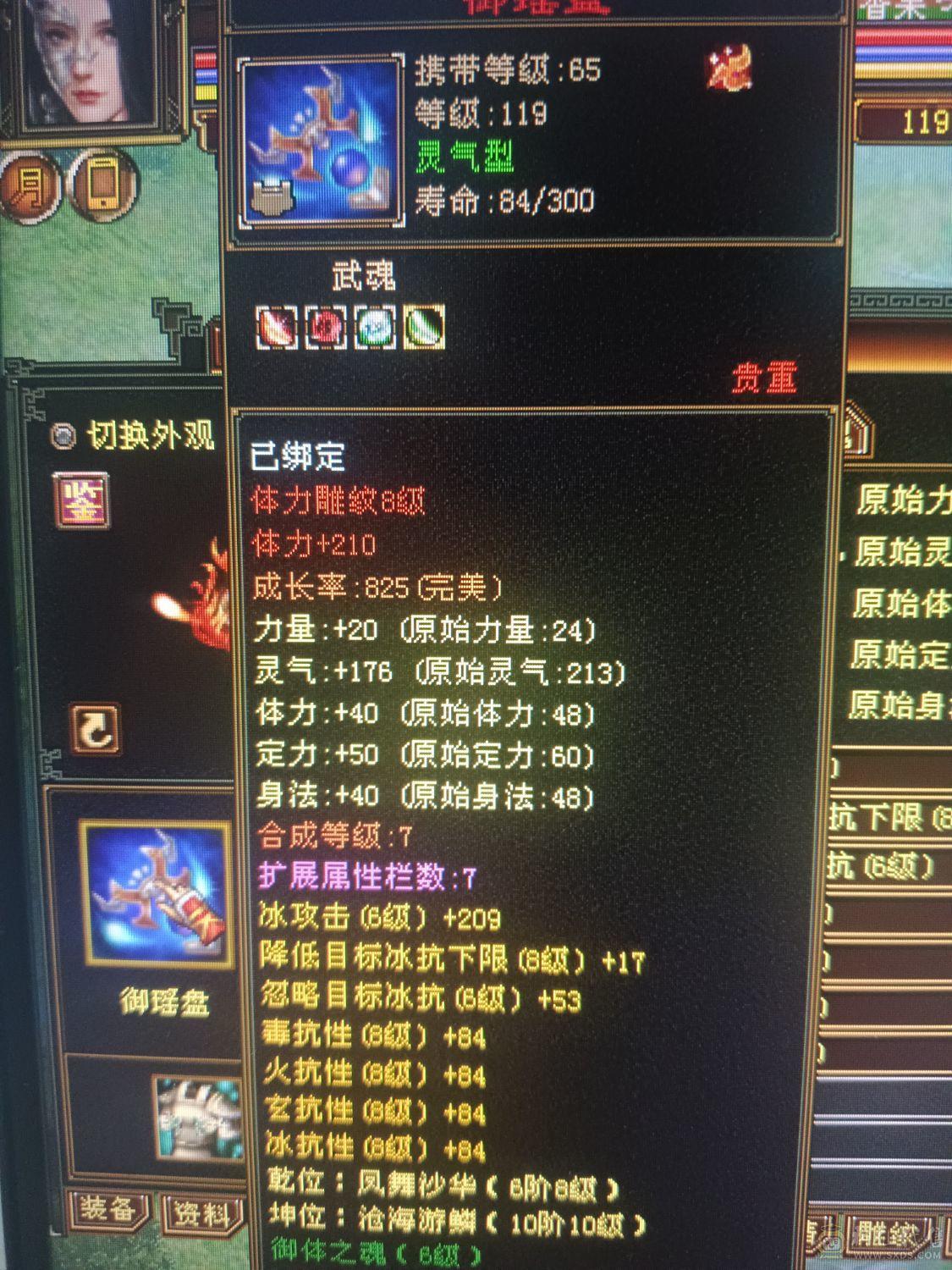 四抗峨眉980毒抗900火炕200玄抗160冰抗带两颗7 神兽5介已洗好
