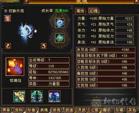 卧虎藏龙天山，3满号，满5级宝石,7雕，附带少年游4体4属峨眉，免排队