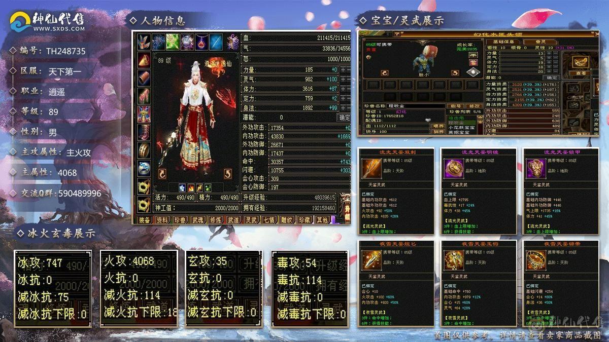 带2个双十宝宝，都是4100，冰火内三修，平推6W左右，高会心，高暴击，副本超级效率