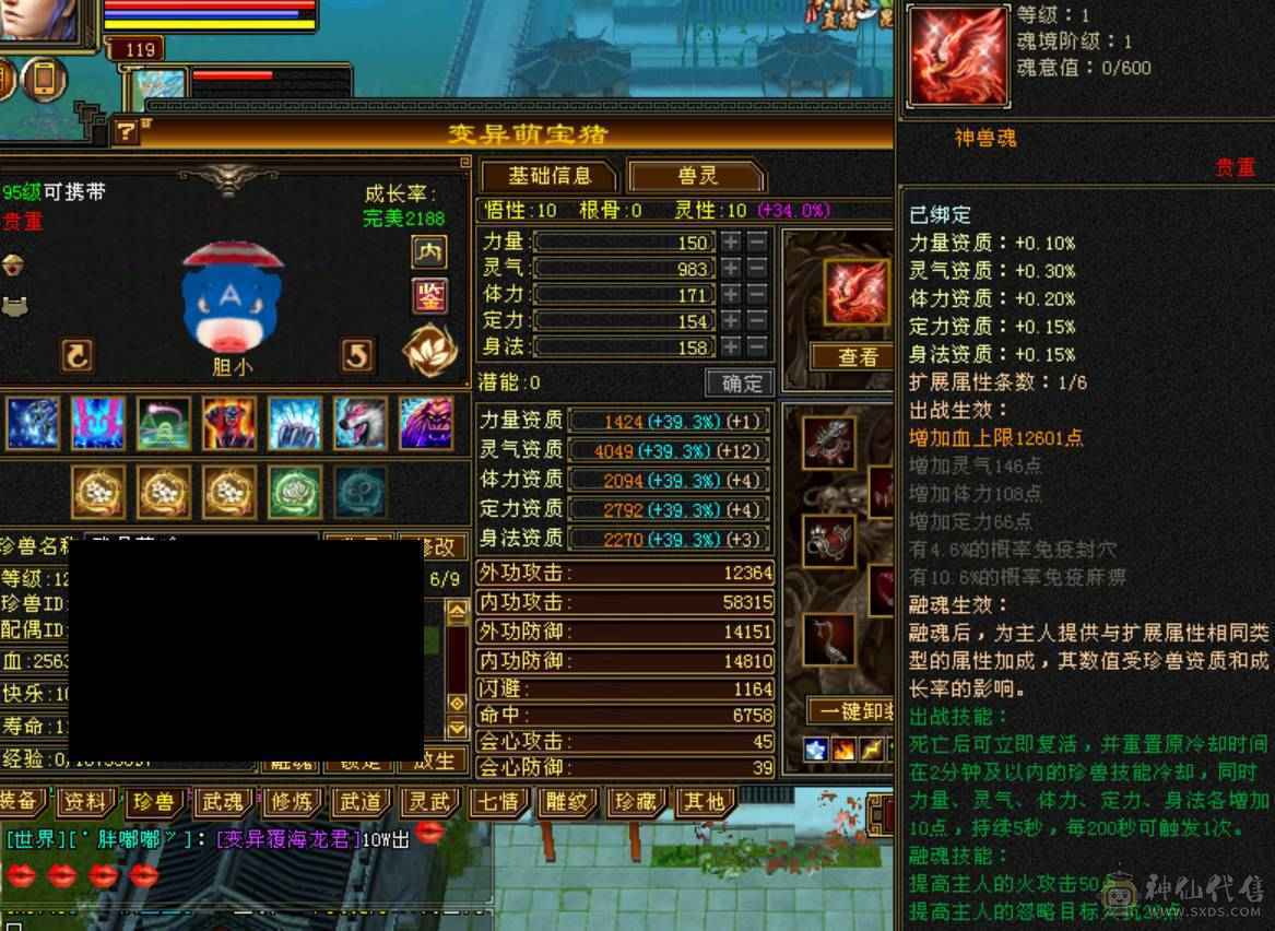 《小白推荐必是精品》所见不多的主冰，三修，极品极限成品气武当，自己看，带6个双十，马上神兽5，没时间玩了
