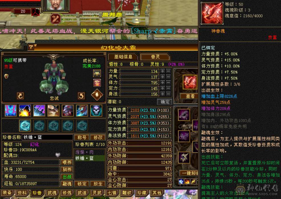 3满   装备全强化9   满5三修带水晶马