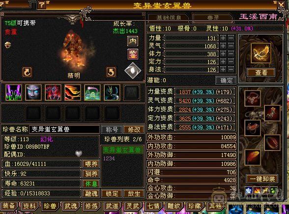四修5500+总属性，带5400+资质双十宠物