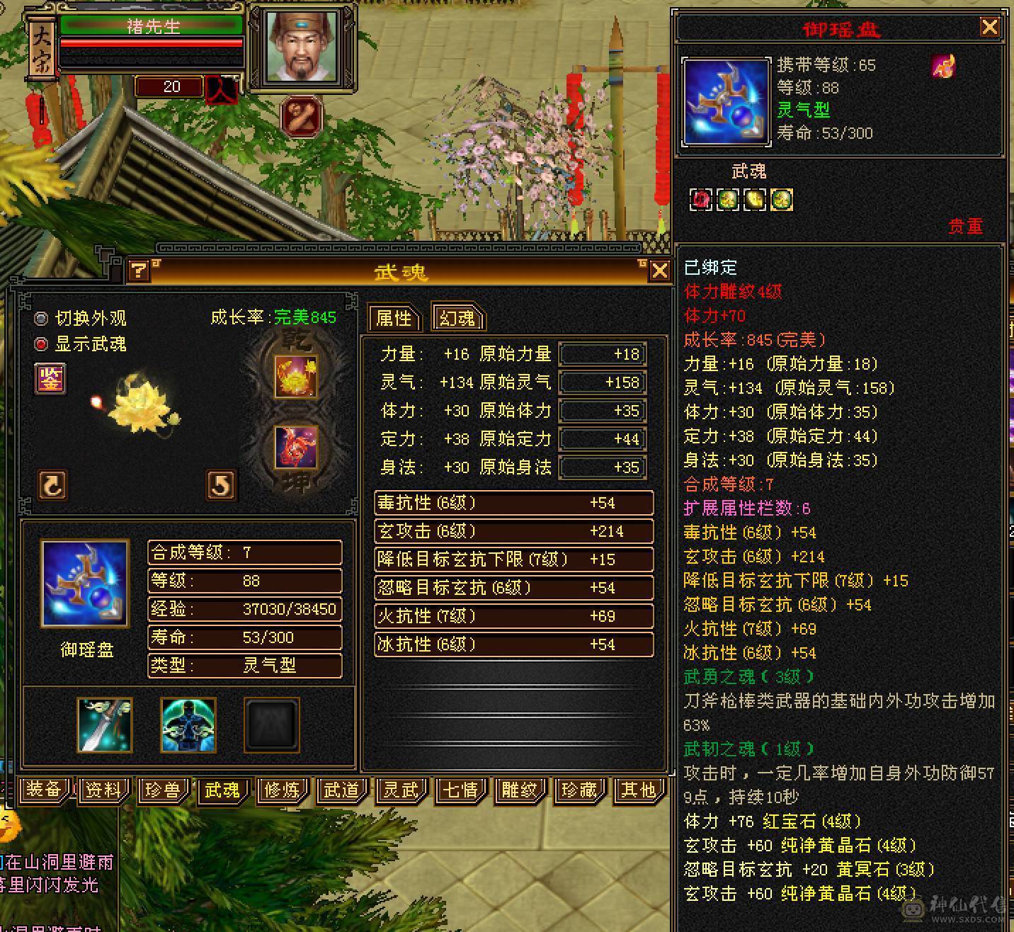 细节少林，完美武魂，防具宝石全四，高减抗高下限，18个三级材料