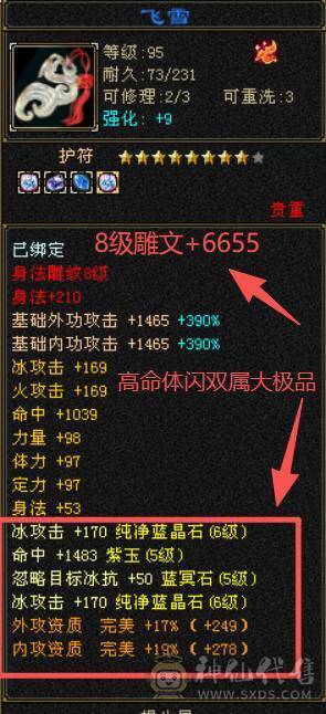 超级大杀器！7200冰属性，814裸减抗，8雕6体6属，530会心，9级神农,马上无敌丹，刀刀爆击！极限伤害，性价比最高的6655！