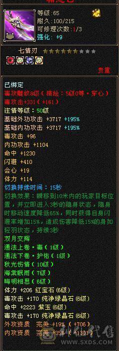 心络一拉就有8000落属。一口价 三修千抗增伤满，六神断桥，赤兔，一直在更新