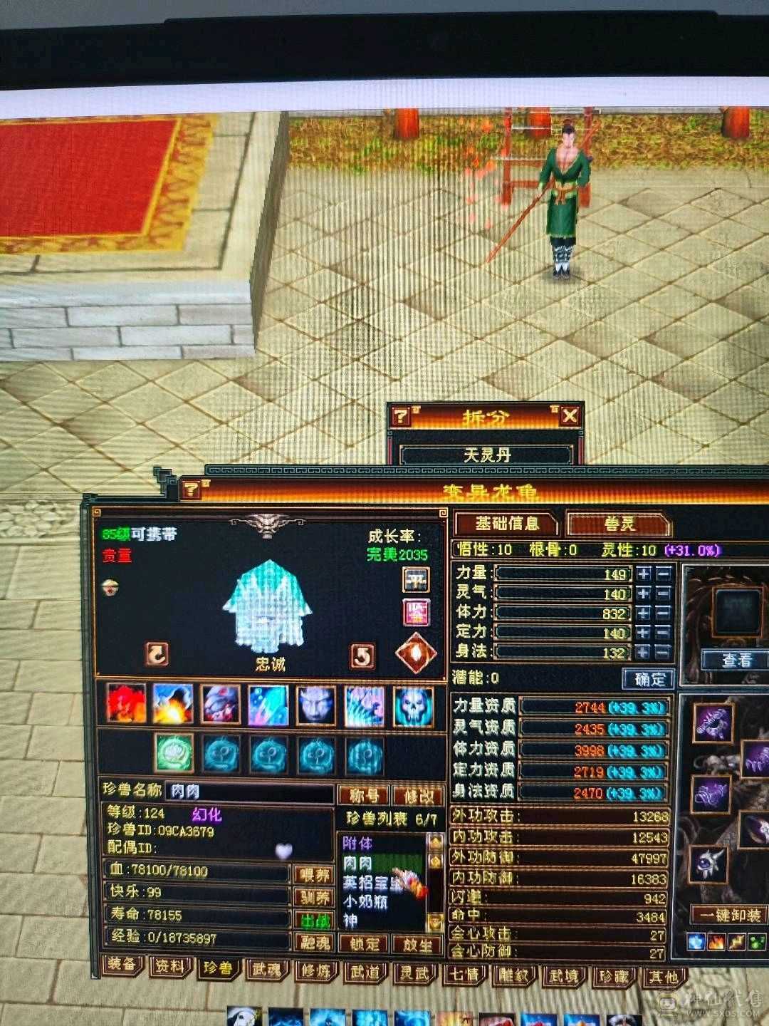 5112属性，玄909，火299，34万血，5.3万命中，356会心