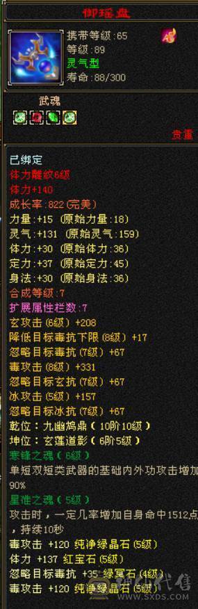 颜值与实力并存，主属性5200+，副属性近2000，极品手工带体带会心，强化9，增伤
