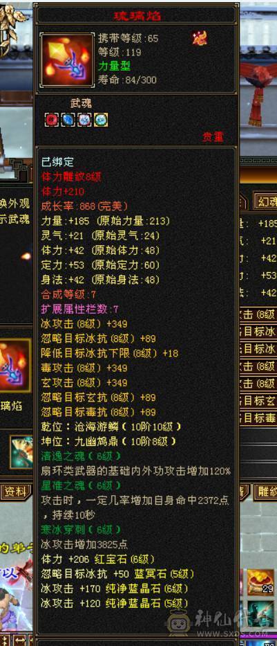 57万+血，吃药可到60万血，6665天山，切减抗可达900减，带赤兔+断桥+冰河造型