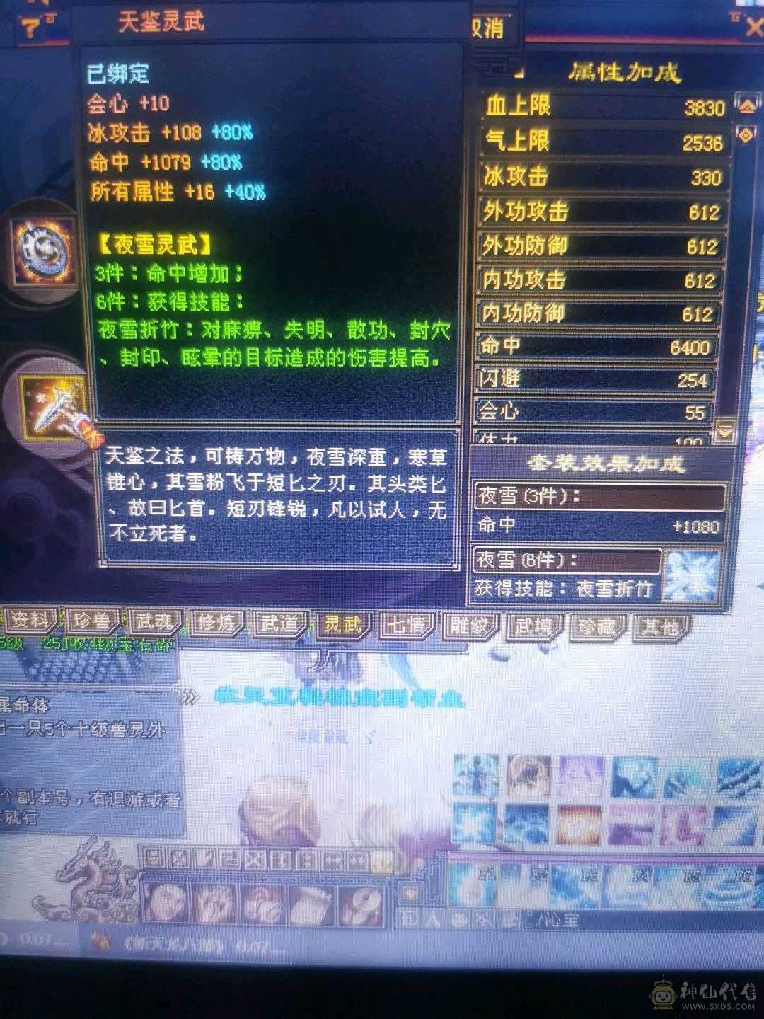 双修天山，6体6闪6身6命6属宝石棒裸面板加护体50万血新雕文5级7个还有都快4级多快5