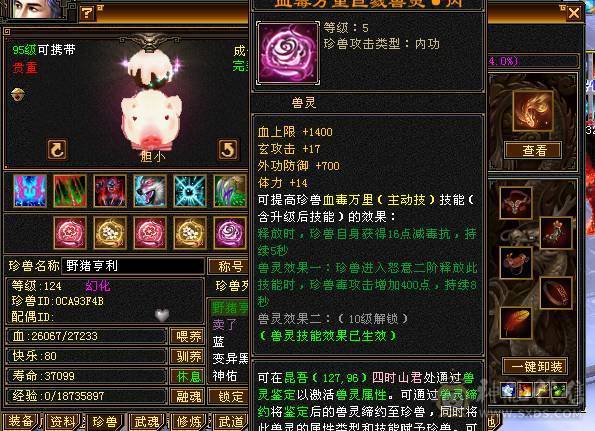 极限5，5神兽，满8雕纹，4修，带一只25级拼命，内功，会心，会防，转天山更猛