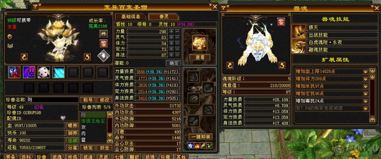 6体6属6抗峨眉（双修三抗）冰玄毒