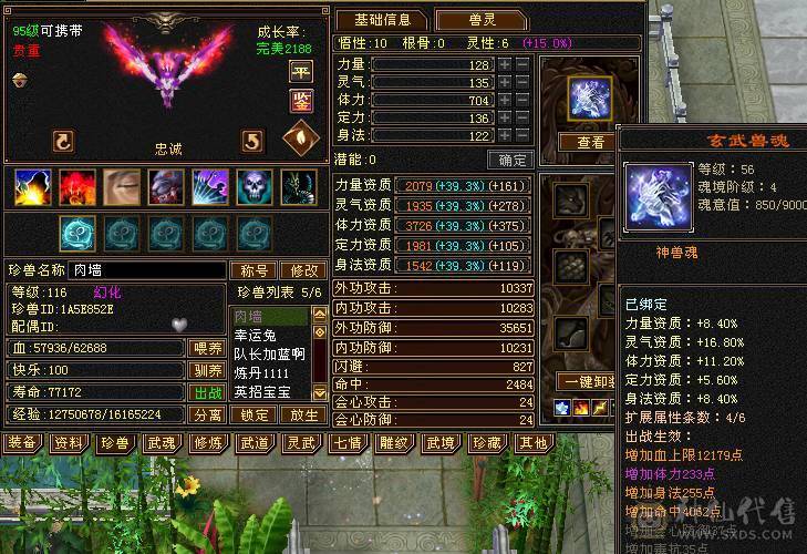 跟新图片，不带内功宝宝1100元整—5体5属性副本星宿10矿10地生活首选