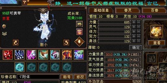 晚晚推荐：三修6体6属6命中满8雕纹61万血，各种稀有时装幻饰，红熊王坐骑，带6只宝宝，5神，无敌丹