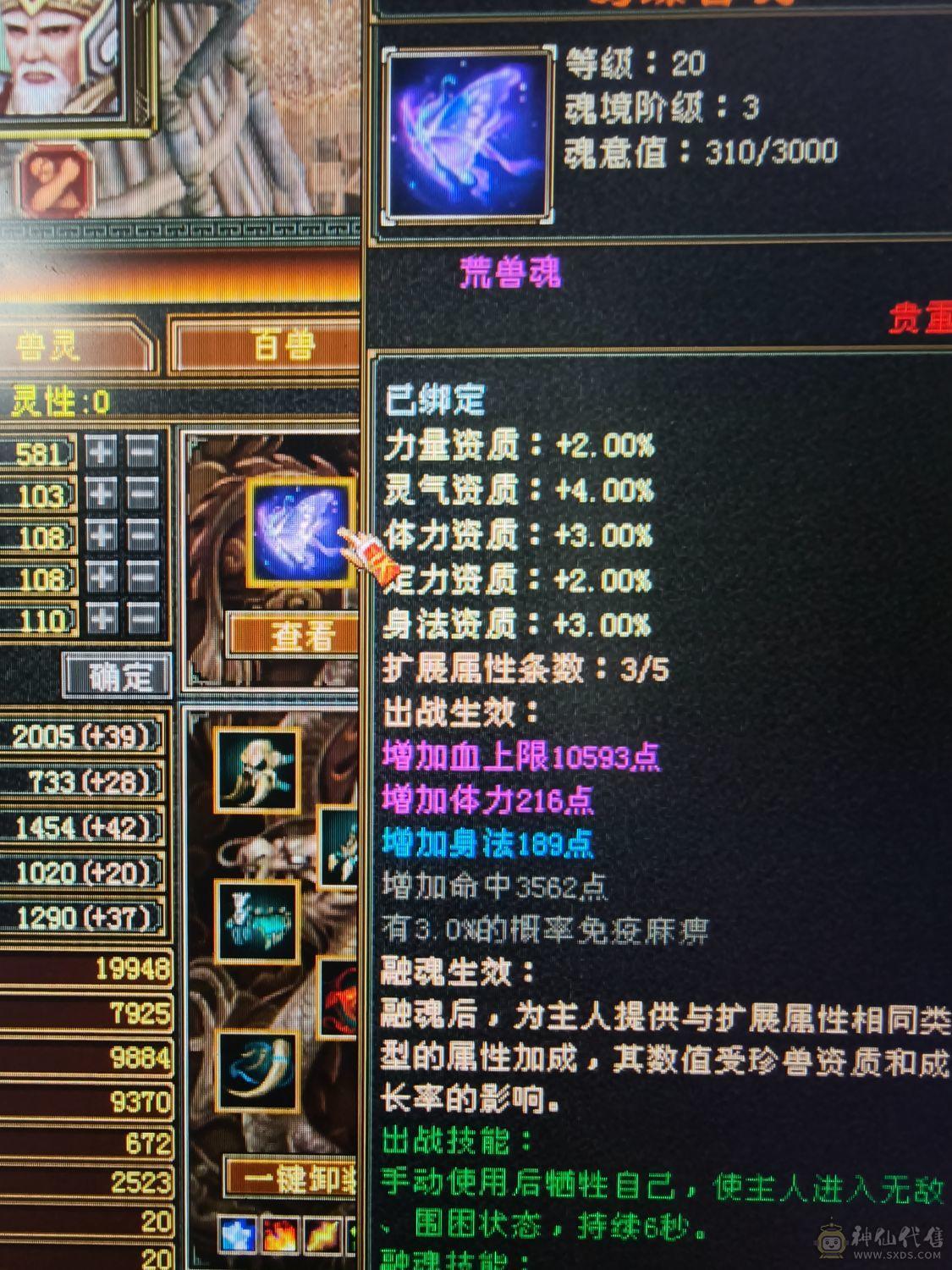 5体5属老体雕7级裸面板39.5万血，主属5360，副属1037