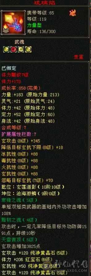 极品6体峨眉 细节自己看带8星极品玄攻项链《6神》