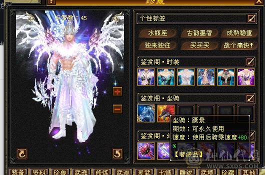 鲨鱼推荐：极限7666天山三修总属性1.1W 没吃任何药裸属性面板！6神 带骨翼