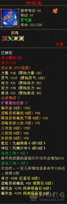 『晴天推荐』 六体六属双修星宿 裸面板 带红熊王 4900资质附体